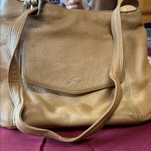 Stone Mountain Leather Shoulder Bag in Camel Brown - Classic Women's Tote